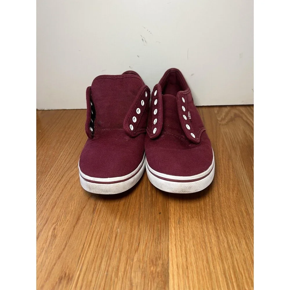 Vans Shoes Womens Size 6.5 Burgundy Canvas Low Top Skate Sneakers Casual